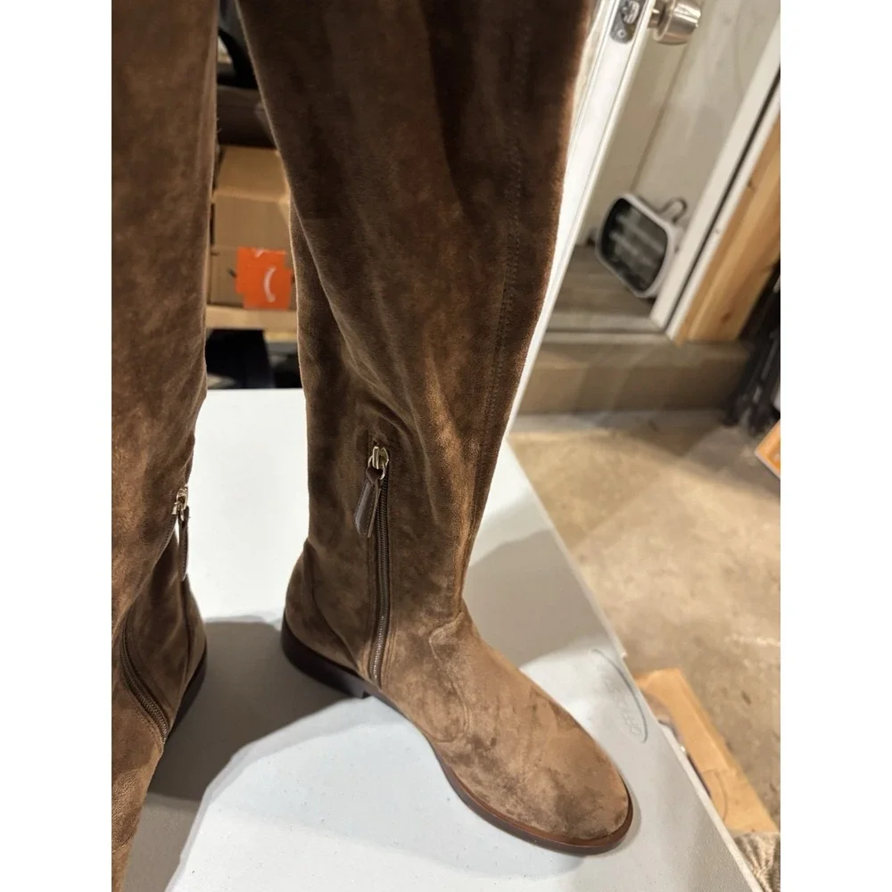 NWB Antonio Melani  Leenna Brown Over The Knee Stretch Flat ‎ Boots Size 6 New